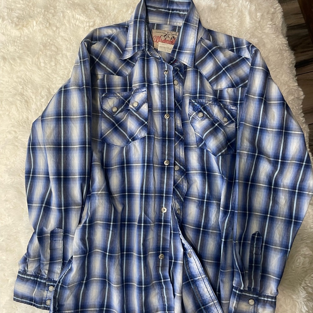 Wrangler Blue Plaid Shirt